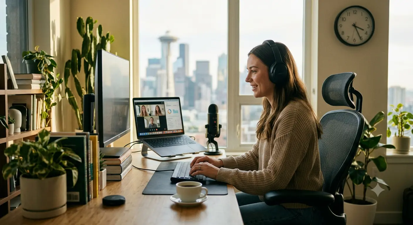 Remote professionals working across sales, operations, and legal roles in 2026
